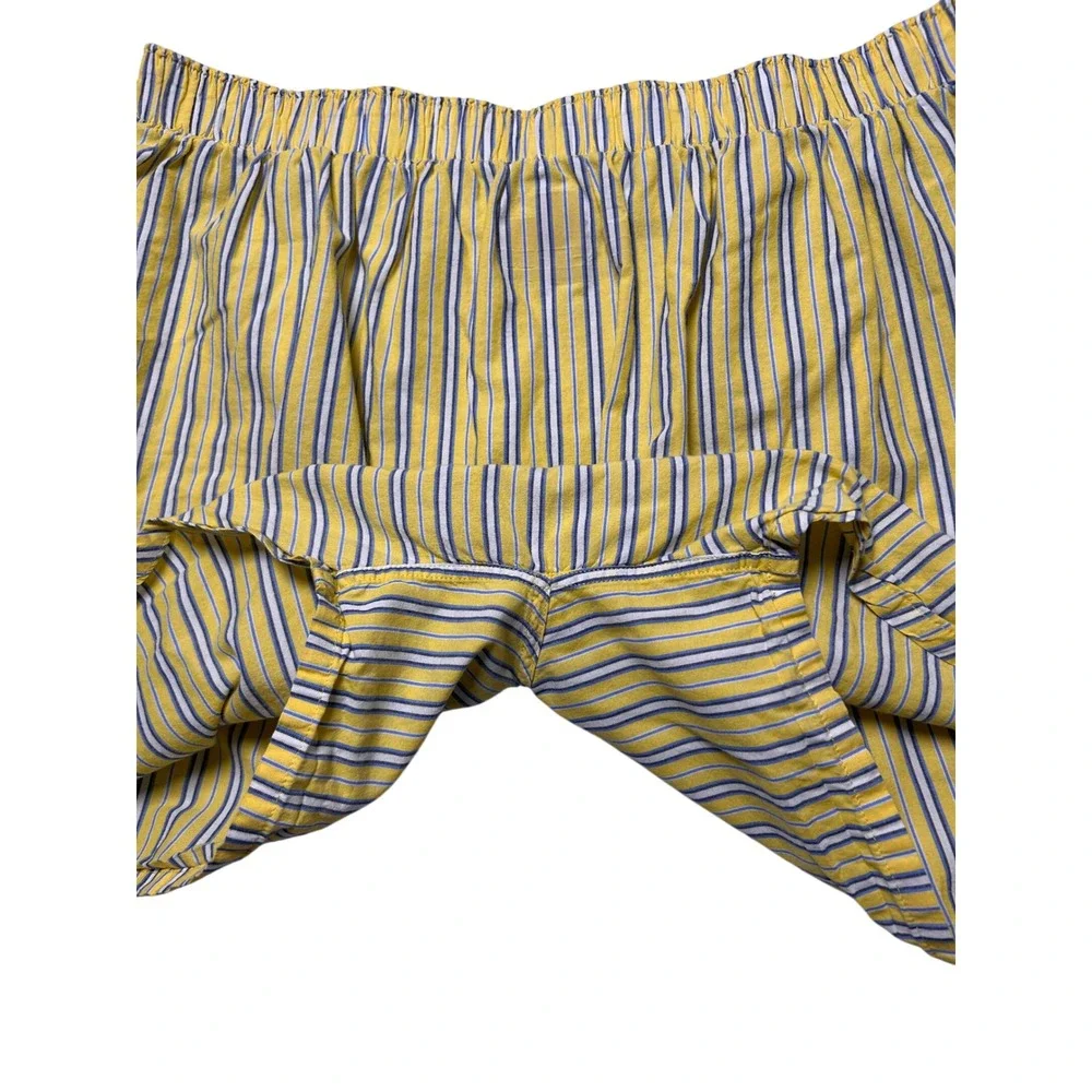 Polo Ralph Lauren Men Yellow Cotton Striped Boxer Lounge Shorts L Preppy Classic